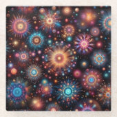 おもしろい花火 ガラスコースター (正面)