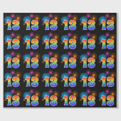 おもしろい花火+レインボーパターン"13"イベント番号 ラッピングペーパー (フラット)