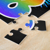 おもしろい花火+レインボーパターン「18」誕生日番号 ジグソーパズル (側面)