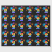 おもしろい花火+レインボーパターン"2"イベント番号 ラッピングペーパー (フラット)