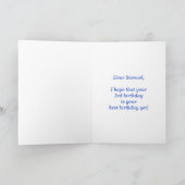 おもしろい花火+レインボーパターン「3」誕生日番号 カード (内部)