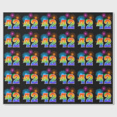 おもしろい花火+レインボーパターン"42"イベント番号 ラッピングペーパー (フラット)