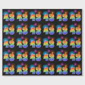 おもしろい花火+レインボーパターン"43"イベント番号 ラッピングペーパー (フラット)