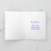 おもしろい花火+レインボーパターン「44」誕生日番号 カード (内部)