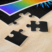 おもしろい花火+レインボーパターン「47」誕生日番号 ジグソーパズル (側面)