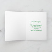 おもしろい花火+レインボーパターン「62」誕生日番号 カード (内部)