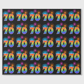 おもしろい花火+レインボーパターン"70"イベント番号 ラッピングペーパー (フラット)