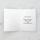 おもしろい花火+レインボーパターン「76」誕生日番号 カード (内部)