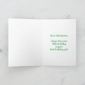 おもしろい花火+レインボーパターン「78」誕生日番号 カード (内部)