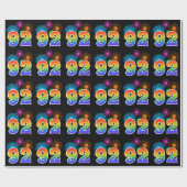 おもしろい花火+レインボーパターン"92"イベント番号 ラッピングペーパー (フラット)