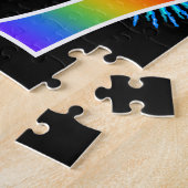 おもしろい花火+レインボーパターン「97」誕生日番号 ジグソーパズル (側面)