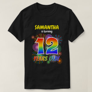 おもしろい花火、レインボールック"12"、12誕生日 Tシャツ