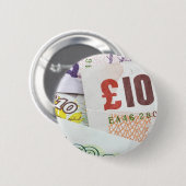 おもしろい英語マネーパターンアクセサリーPound notes 缶バッジ (正面&裏面)