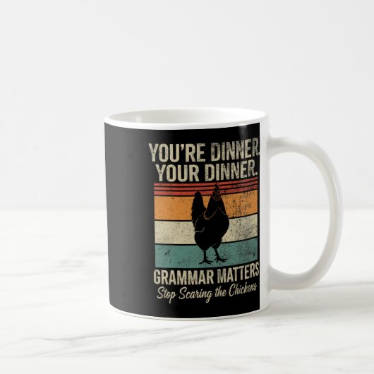 おもしろい英語教師の文法はチーを怖がらせるのをやめて コーヒーマグカップ (右)