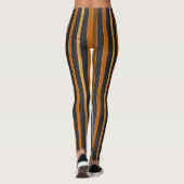 おもしろい茶色とフェイク金ゴールドの横道PawプリントL レギンス (裏面)