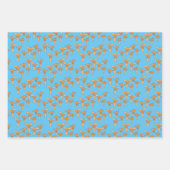 おもしろい菌シャンテレ茸のパターンのギフト ラッピングペーパーシート (正面2)