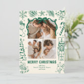 おもしろい落書きのクリスマスカード 3枚の写真 シーズンカード (スタンド正面)