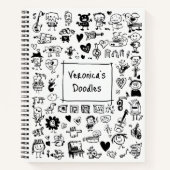 おもしろい落書きアートのカスタムネームアーティストスケッチブック ノートブック (正面)