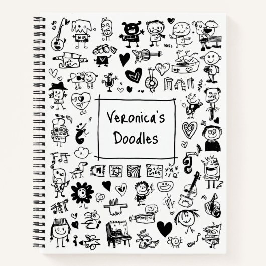 おもしろい落書きアートのカスタムネームアーティストスケッチブック ノートブック (正面)