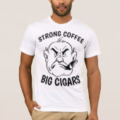 おもしろい葉巻とコーヒーメンズTシャツ Tシャツ (正面)