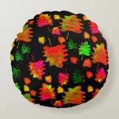 おもしろい葉水色装飾用クッション ラウンドクッション (正面)