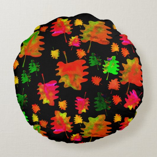 おもしろい葉水色装飾用クッション ラウンドクッション (裏面)