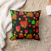 おもしろい葉水色 クッション (ブランケット)