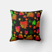 おもしろい葉水色 クッション (裏面)