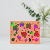 おもしろい葉水色 ポストカード (スタンド正面)