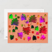 おもしろい葉水色 ポストカード (正面/裏面)