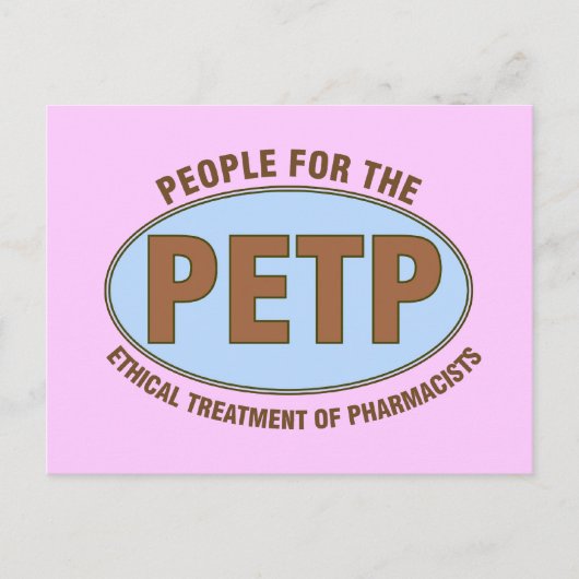 おもしろい薬剤師ギフトユニーク「PETP」設計 ポストカード (正面)