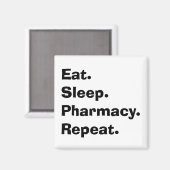 おもしろい薬剤師ギフト食べ「睡眠、薬局…」 マグネット (正面/裏面)