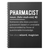 おもしろい薬剤師定義皮肉Tシャツ ノートブック (正面)