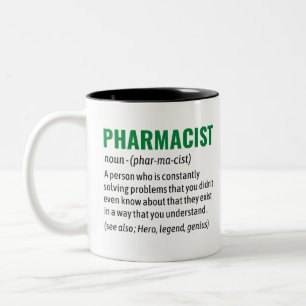 おもしろい薬剤師辞書の定義、薬局 ツートーンマグカップ
