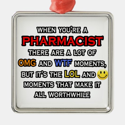 おもしろい薬剤師…OMG WTFロール メタルオーナメント (正面)