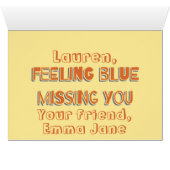 おもしろい虎猫Fat Cat私の友恋しく思人あいさつカード (内部横(下))