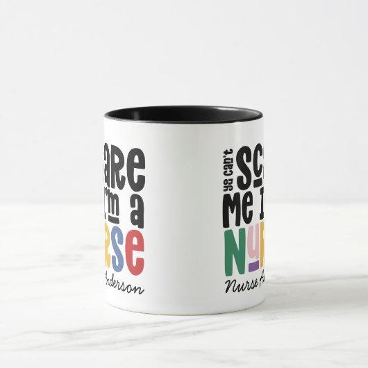 おもしろい虹ナースタイポグラフィ感謝していユーユーモダン マグカップ (中央)