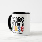 おもしろい虹ナースタイポグラフィ感謝していユーユーモダン マグカップ (正面左)