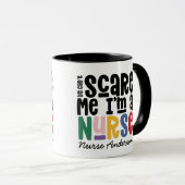 おもしろい虹ナースタイポグラフィ感謝していユーユーモダン マグカップ (正面右)