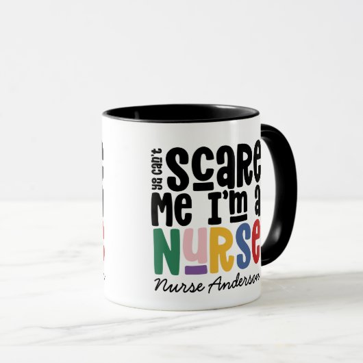 おもしろい虹ナースタイポグラフィ感謝していユーユーモダン マグカップ (正面右)