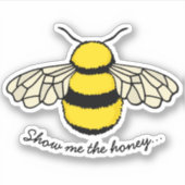 おもしろい蜂蜜の養蜂引用文 シール (正面)
