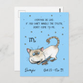 おもしろい蠍座はがき〔占星術の〕十二宮図キャットスターの看板 ポストカード (正面/裏面)