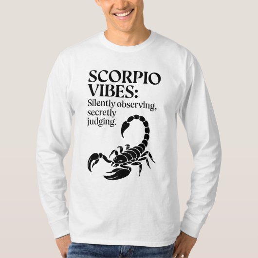 おもしろい蠍座〔占星術の〕十二宮図引用文 Tシャツ (正面)