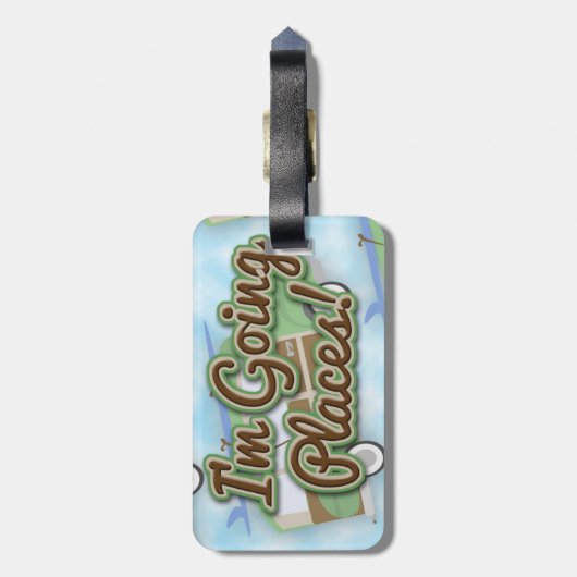 おもしろい行き先マンガのフラッシュバックおもしろい ラゲッジタグ (裏面縦)