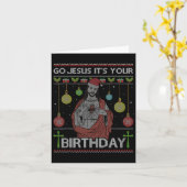 おもしろい行け誕生日メリークリスマス カード (黄色い花)