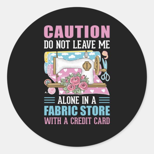 おもしろい裁縫ワードアートクラシックラウンドステッカー ラウンドシール (正面)