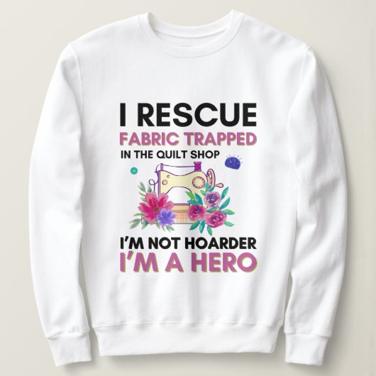 おもしろい裁縫引用文ヴィンテージフローラ裁縫機 スウェットシャツ (デザイン正面)