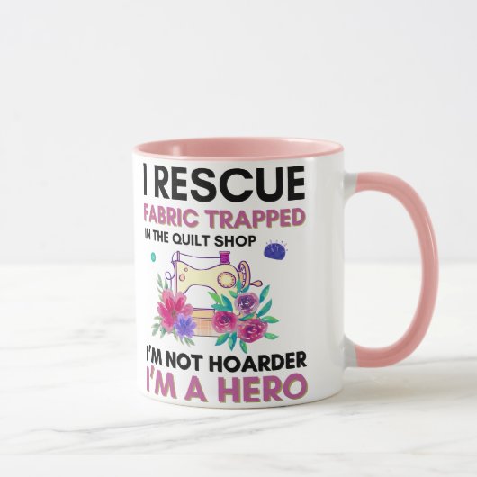 おもしろい裁縫引用文ヴィンテージフローラ裁縫機 マグカップ (右)