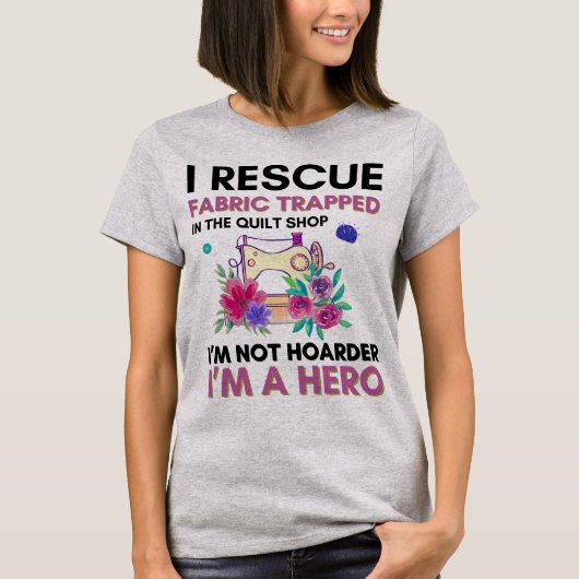おもしろい裁縫引用文ヴィンテージフローラ裁縫機 Tシャツ (正面)