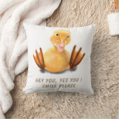 おもしろい装飾用クッションとよくはしゃぐDuckling -スマイル クッション (ブランケット)